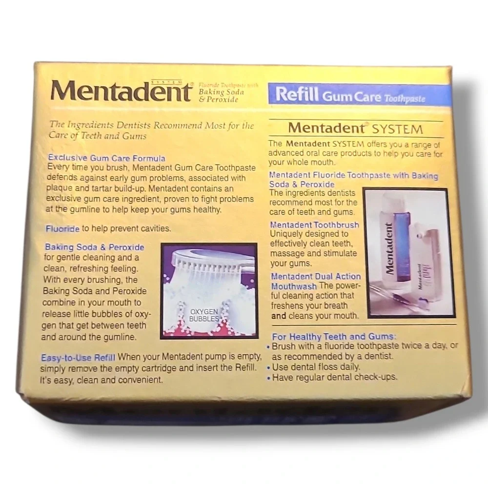 Mentadent Toothpaste GUM CARE 3.5 oz New Sealed Discontinued‎ VINTAGE